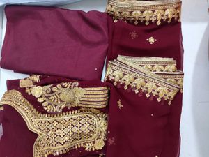 Embroidered gorgette suit