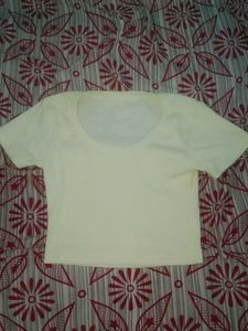 Cream Cropped T-Shirt
