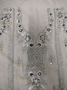 Unstitched Beautiful Mirror Cutwork Suit
