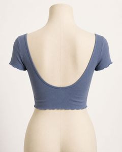 Ribbed Lettuce Hem Crop Top