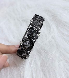 Regal Black Studded - Adjustable Bracelet