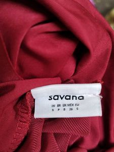 SAVANA Red Off-Shoulder Top