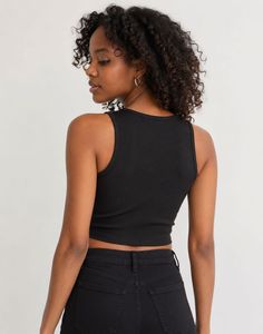 H&amp;M Black Lacing- Detail-Cut Out Top