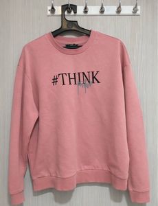 Pink '#Think' Graphic Sweatshirt