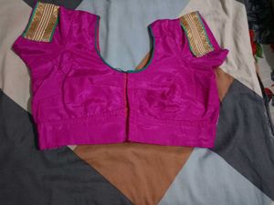 Pink Net Saree