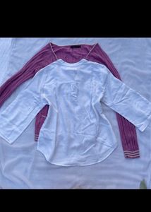 LOGG white tunic shirt top