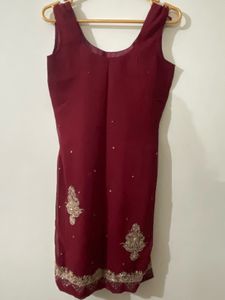 Maroon Kurti & sharara set with dupatta