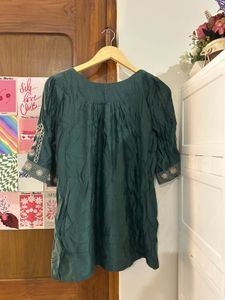 Elegant Green Embroidered Top