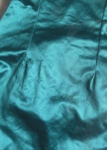 Emerald Green Satin One-Shoulder Dress