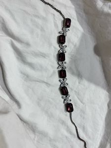 Gemstone gothic dark red Necklace