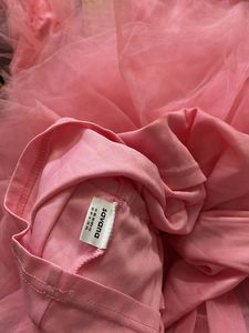 Charming Pink Tulle Ruffle Dress