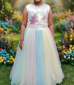 Sparkling Unicorn Rainbow Gown