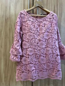 Mauve Lace Top- Size M