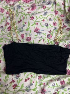 Black Chain Strap Tube Top XS