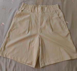 Beige Wide Leg Culottes