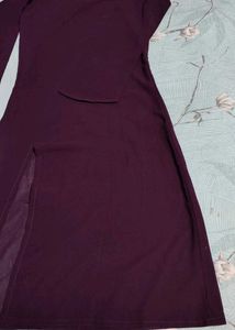 Elegant Purple Kurta with Slit