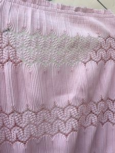 Pink Pleated Lace Top