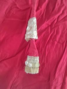 Red chaniya choli with Golden and silver Border fo
