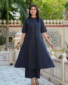 Stylish Blue Striped Kurta Set