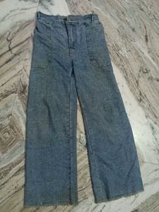Wide Leg Acid Wash Trouser