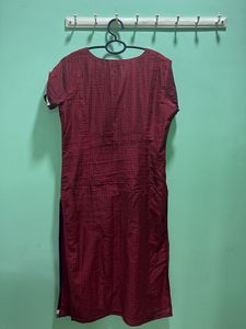 Maroon Ethnic Kurta with Side Border
