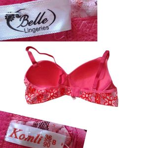 Pink Floral Lace Bra &amp; Panty Set