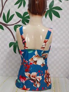 (849)Floral Print Tankini Top