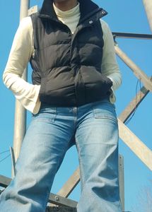 Puffer Jacket With High Neck Top