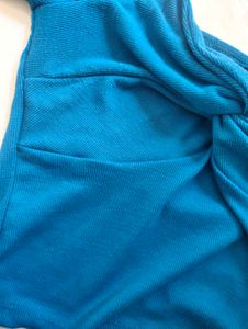 Teal Twist Front Off-Shoulder Top
