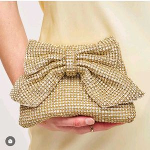 Women Luxury Rhinestones Knot Evening Bag Crystal