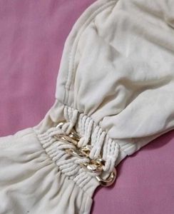 Strapless Bikini Top with Gold Detail