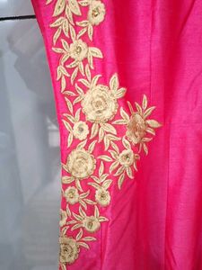 Stunning Pink Kurta with Gold Embroidery