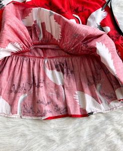 Very Beautiful Swan Red And White Dress