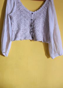 Off White Crochet Top