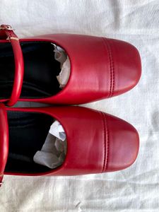 Red Mary Jane Flats