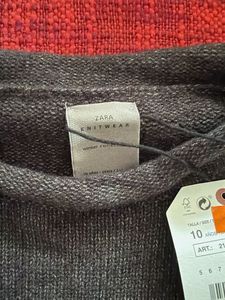 Cozy Grey Knit Sweater with Pockets