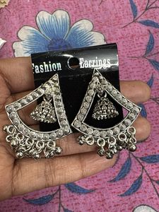 Elegant Silver Jhumka Earrings