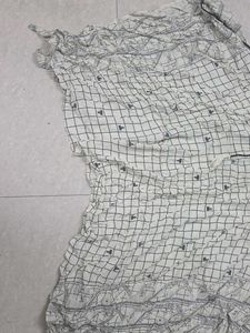 Chic Grid Print Flowy Dress
