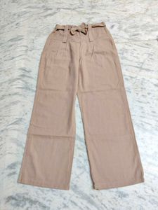Khaki Brown Straight Pant So Elegant