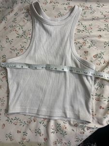 White Ribbed vest Top