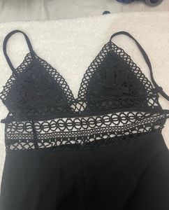 Black backless jumpsuit