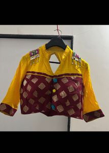 Designer Yellow & Maroon Blouse
