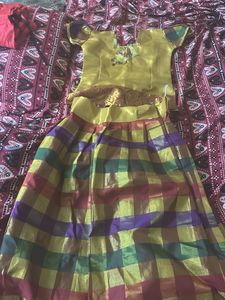 Traditional Pattu Pavadai Or Lehenga Choli Set