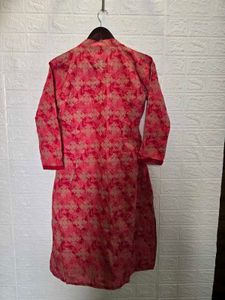 Red &amp; Pink Printed Kurta