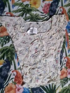 Crushed Floral Print Top