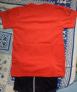 Boys' Red T-Shirt with Navy Blue Short