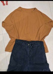 COMBO Oversized Tee &amp; Wide Leg Denim Outfit
