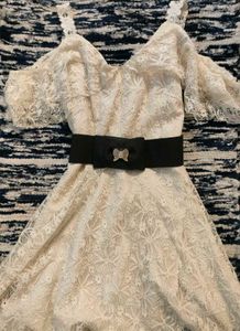 Lace Cold Shoulder Mini Dress