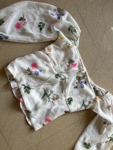 White Floral Print Crop Top