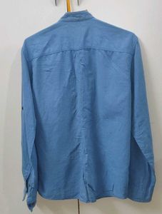 Netplay's Men's Blue Mandarin Collar Shirt